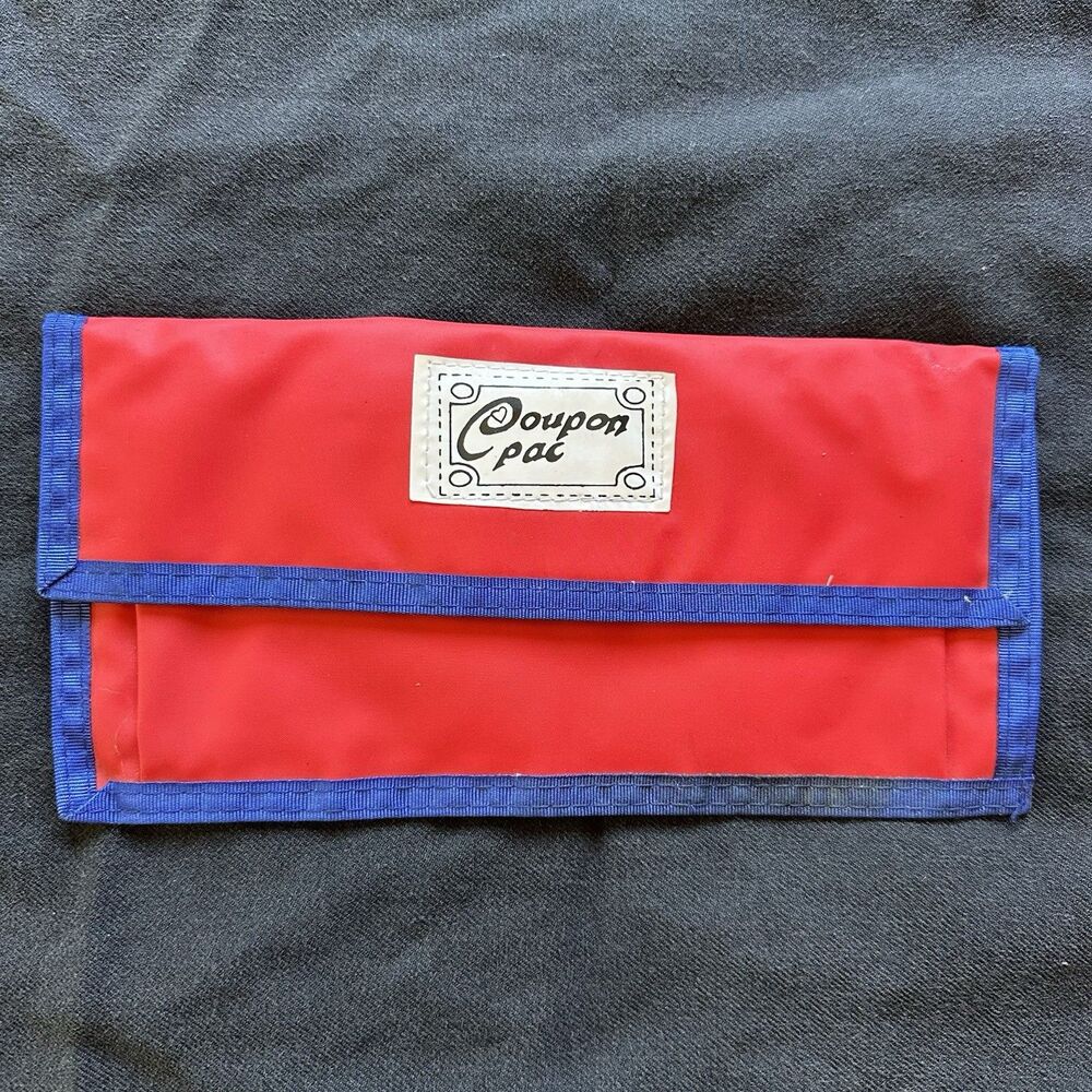 Vintage Coupon PAC Wallet. Coupons. Blue And Red. Wallet organizer.